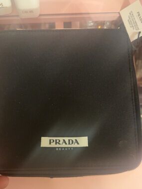 PRADA Black Toiletry Pouch with Logo